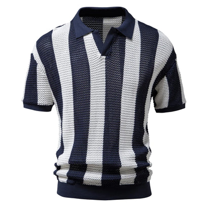 Herren Polo Shirts aus 100 Prozent Baumwolle mit V-Ausschnitt und kurzen Ärmeln