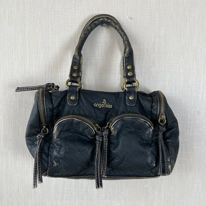 Damen-Handtasche Mit Top-Griff Und Reißverschluss Aus PU-Leder In Vintage-Optik Und Viel Stauraum