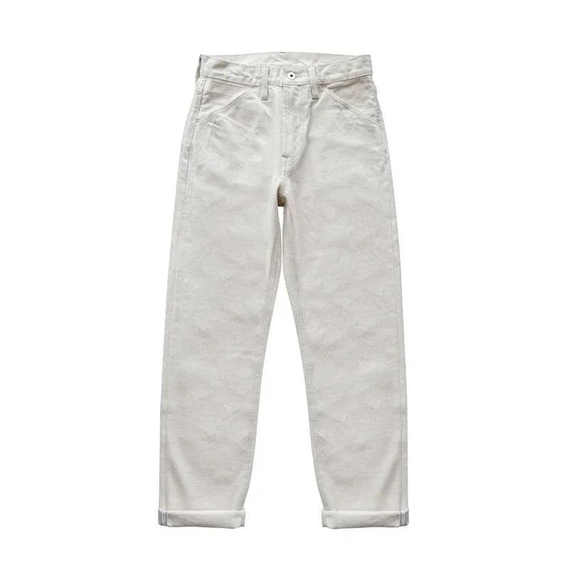 Herren Jeans aus Selvedge Denim mit hohem Bund und regulärer Passform