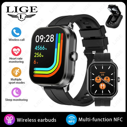 Männer Smartwatch mit Bluetooth Headset und Blutdrucküberwachung für Sport und Fitness