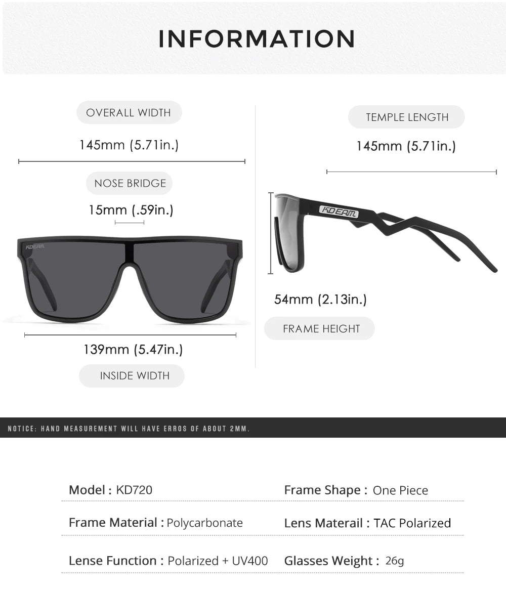 Sonnenbrille Einteiler übergroß polarisiert gebogene Gläser Herren