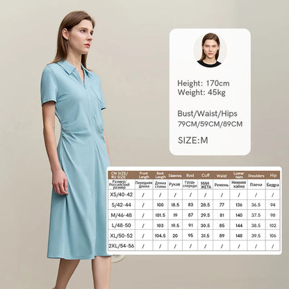 Stylisches Damenstrickkleid Mit Reverskragen Und Stretchstoff