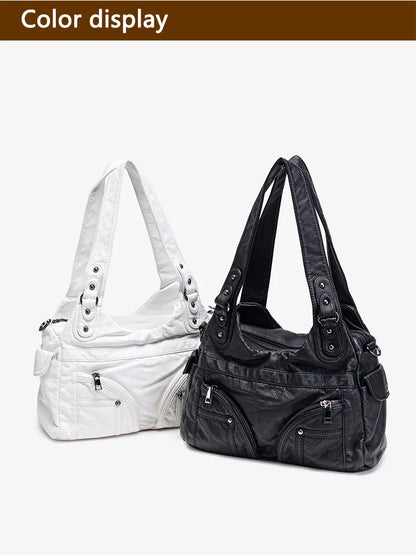 Damen-Handtasche Aus PU-Leder Mit Top-Handle Und Mehrfach-Fächern Große Satchel-Tasche