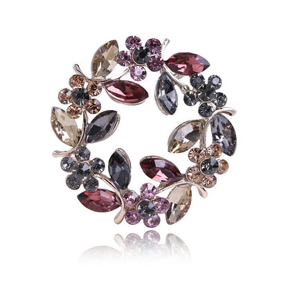 Brosche Girlande Kristall Strass Rund Luxus Boutique Corsage Damen