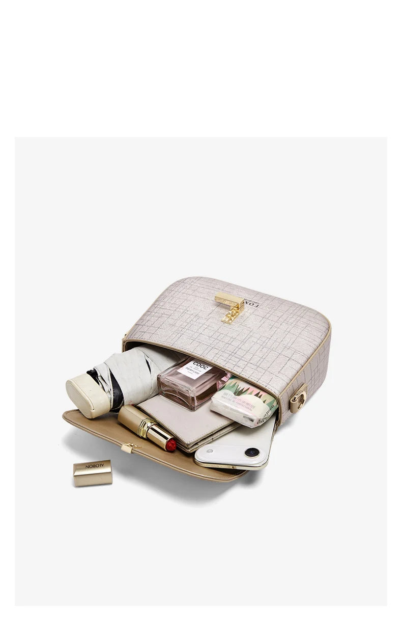 Damen Schultertasche aus Split-Leder mit Luxus-Design