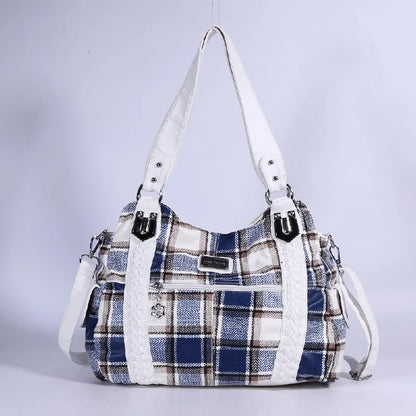 Damen-Schultertasche Aus PU-Leder Mit Reißverschluss Und Innenfächern Großes Stauraumvolumen