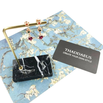 Damen-Ohrtropfen Skarabäus Wasserstern Vintage Herbst aus Sterlingsilber