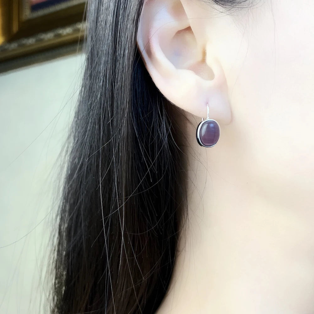Damen-Ohrtropfen oval elegant aus Sterlingsilber