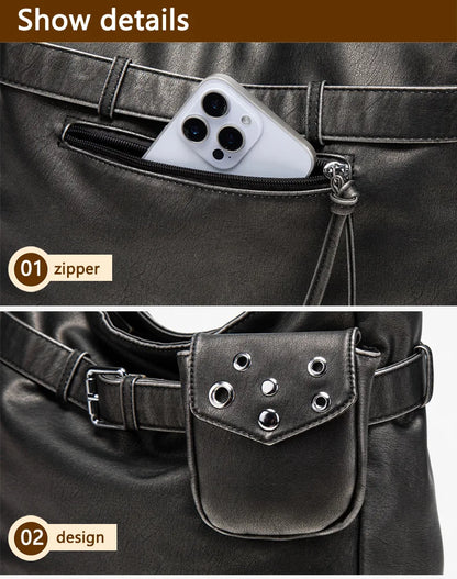 Damen-Schultertasche Vielseitig Geeignet für Alltag in stilvoller Form aus weichem Leder