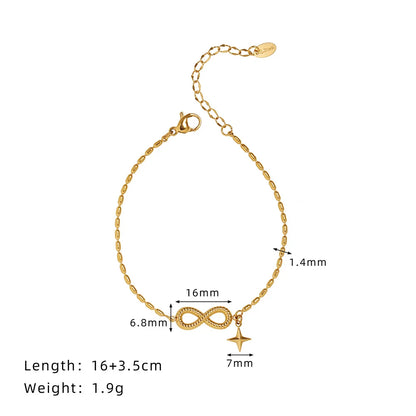 Damen-Armband Stern und Symbol aus Edelstahl