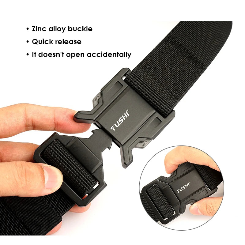 Herren-Gürtel Elastischer Gürtel Mit Metall-Schnellverschluss Für Outdoor Und Alltag Verstellbar Blau