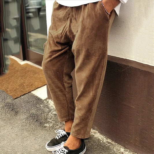 Leichte Herren-Eis-Seidenhose mit elastischem Bund – lockere, gerade Freizeithose für Sport und Alltag