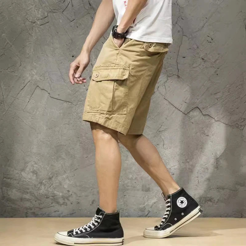 Leichte Herren-Sommershorts aus atmungsaktivem Leinen für Outdoor-Aktivitäten