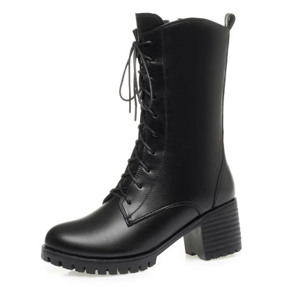 AIYUQI 2025 new women's snow boots non-slip work boots women large size winter warm motorcycle boots girls ankle boots