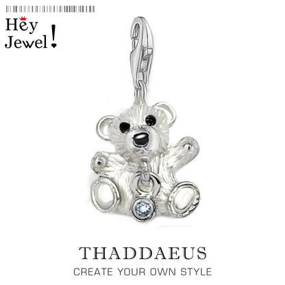 Damen-Charm-Anhänger Teddybär Pullover süß II aus Sterlingsilber