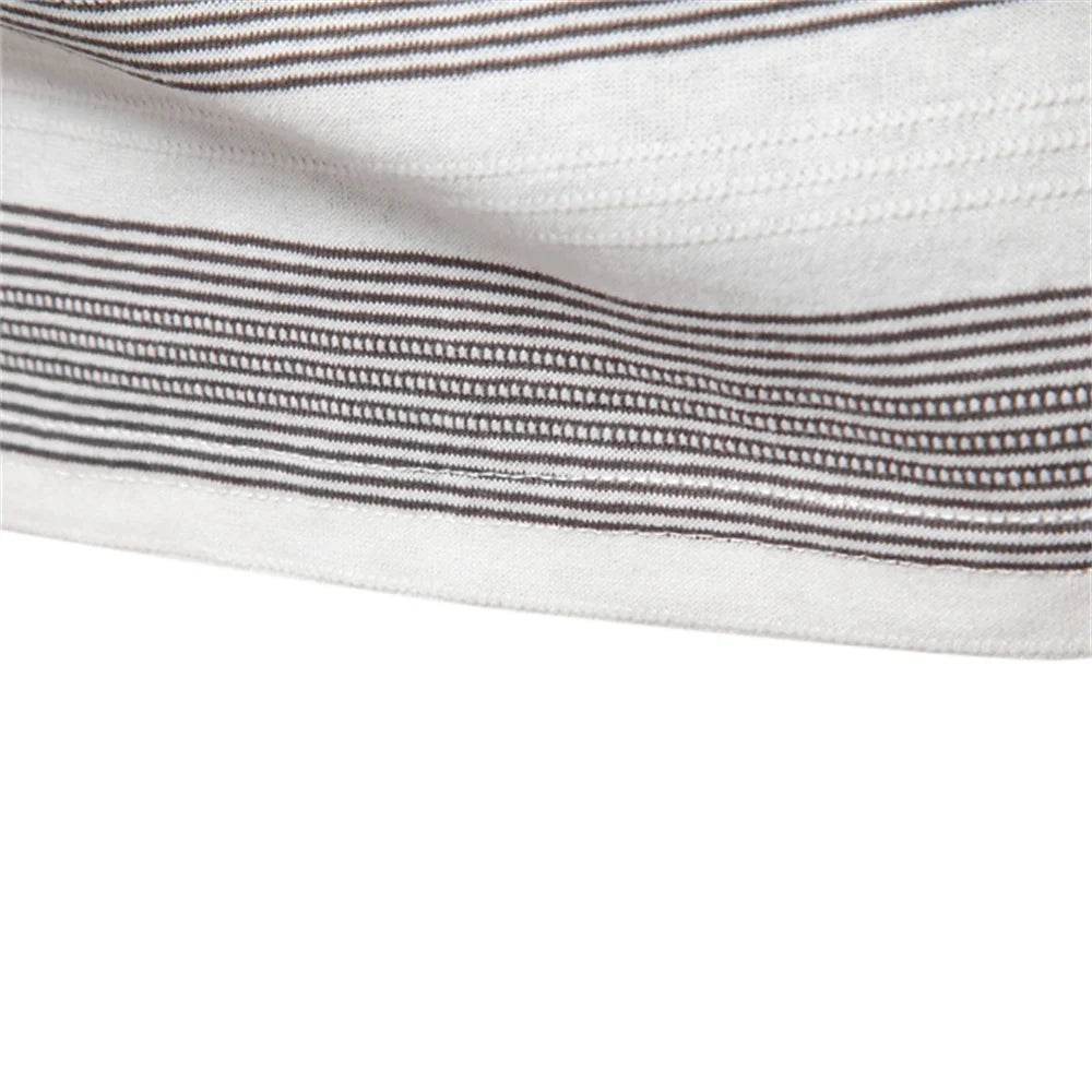 Herren Poloshirt Gestreift Mit V Ausschnitt Und Atmungsaktiver Sommer Passform