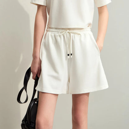 Damen Shorts im lässigen Stil mit Aushöhlung und elastischer Taille