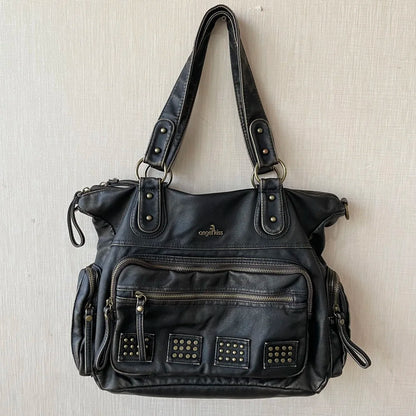 Damen-Handtasche Vintage-Stil aus Soft-PU Bronzefarben Große Tote-Tasche Schulter- und Umhängetasche