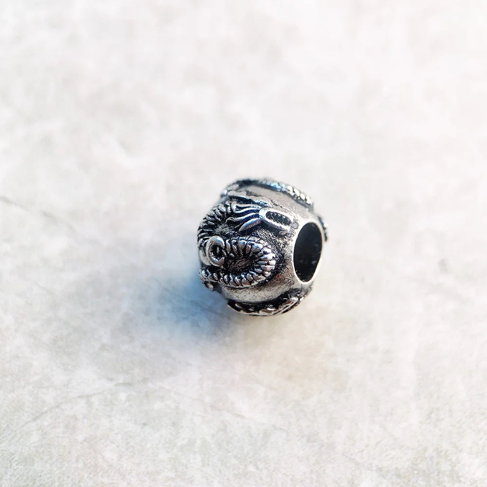 Damen-Charm-Anhänger Drache Perlen Rebel Vintage aus Sterlingsilber