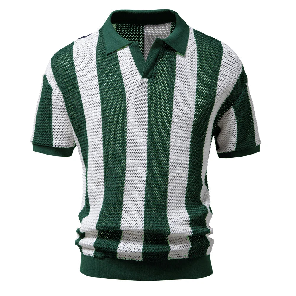 Herren Polo Shirts aus 100 Prozent Baumwolle mit V-Ausschnitt und kurzen Ärmeln