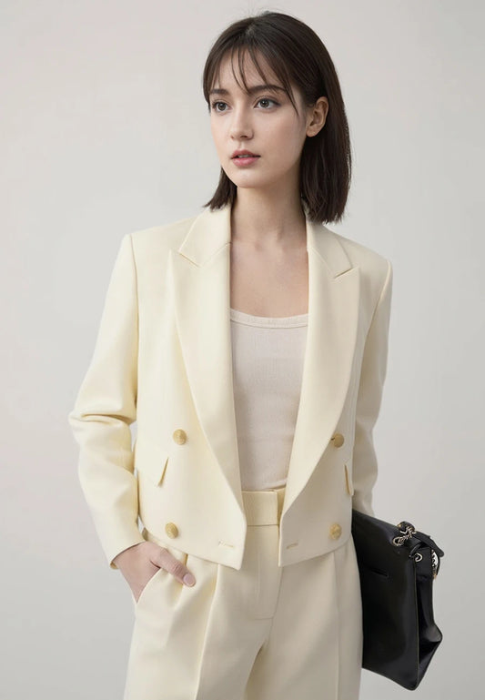 Eleganter Damen-Anzug mit Blazer und Hose – ideal für Büro und festliche Anlässe, in Schwarz mit Ein-Knopf-Design, XS-2XL