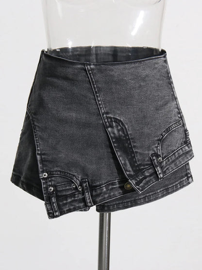 Colorblock-Leoparden-Jeans mit Hohldesign für Damen – High-Waist, gespleißte Taschen und weites Bein