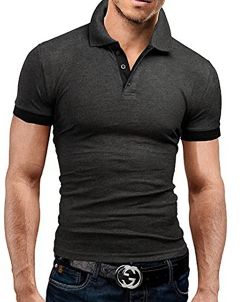 Klassisches Herren-Poloshirt mit amerikanischem Revers, Knopfleiste und langen Ärmeln – ideal für den Herbst