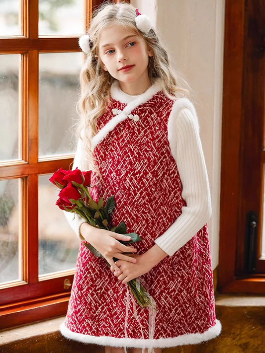 Ärmelloses Sommerkleid für Mädchen aus 100% Baumwolle mit lockerem Schnitt und floralem Print in Hellblau – ideal für den Strand (Größen 110cm-170cm)