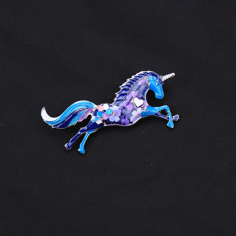 Brosche Tier Fantasy Emaille Strass Fuchs Einhorn Pferd Vogel gemischt