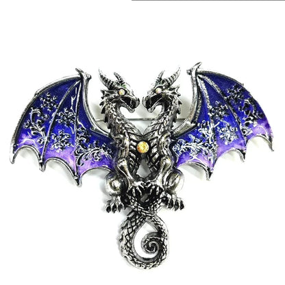 Brosche Drache Doppelkopf Tier Hochzeit Party Fliegend Damen Herren