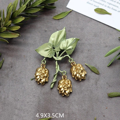 Brosche Pflanze Perle Handgemacht Retro Corsage Damen Mantel