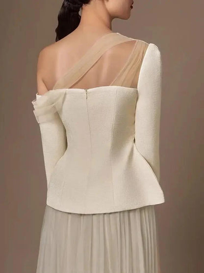 Eleganter Damen-Blazer mit Diamant-Patchwork, Notch-Kragen und langen Ärmeln – stilvoll und vielseitig.