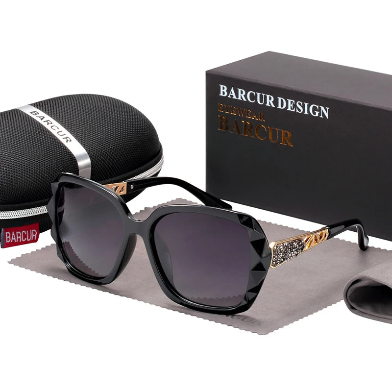 Damen-Sonnenbrille Schmetterling groß polarisiert UV400 Farbverlauf