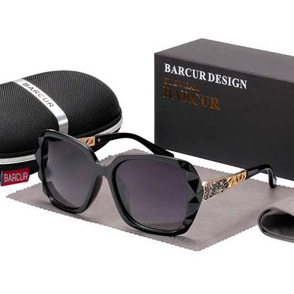 Damen-Sonnenbrille Schmetterling groß polarisiert UV400 Farbverlauf