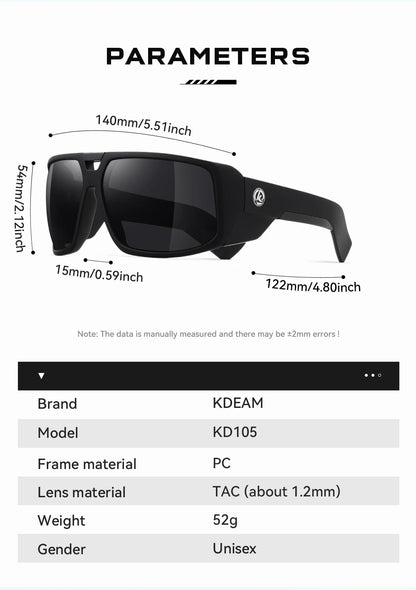 Sonnenbrille Sport polarisiert breiter Rahmen Outdoor Reißverschlussetui Herren