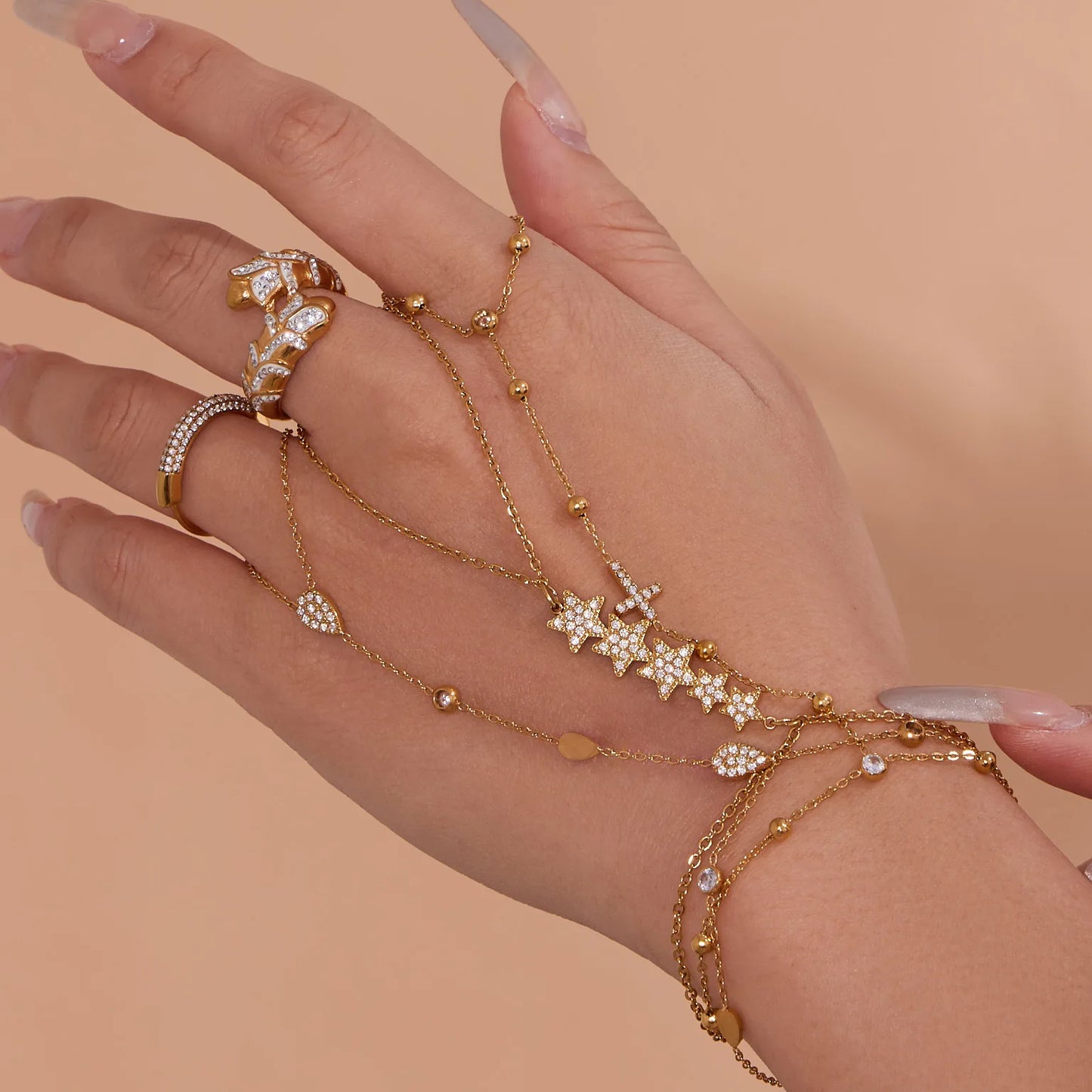 Damen-Charm-Armband mit 5A-Zirkonia aus Edelstahl