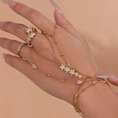 Damen-Charm-Armband mit 5A-Zirkonia aus Edelstahl