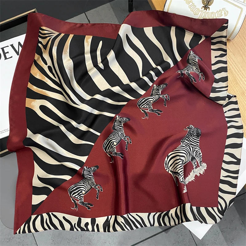 Damen Seidenschal quadratisch 70cm Halstuch Bandana Hijab Pashmina