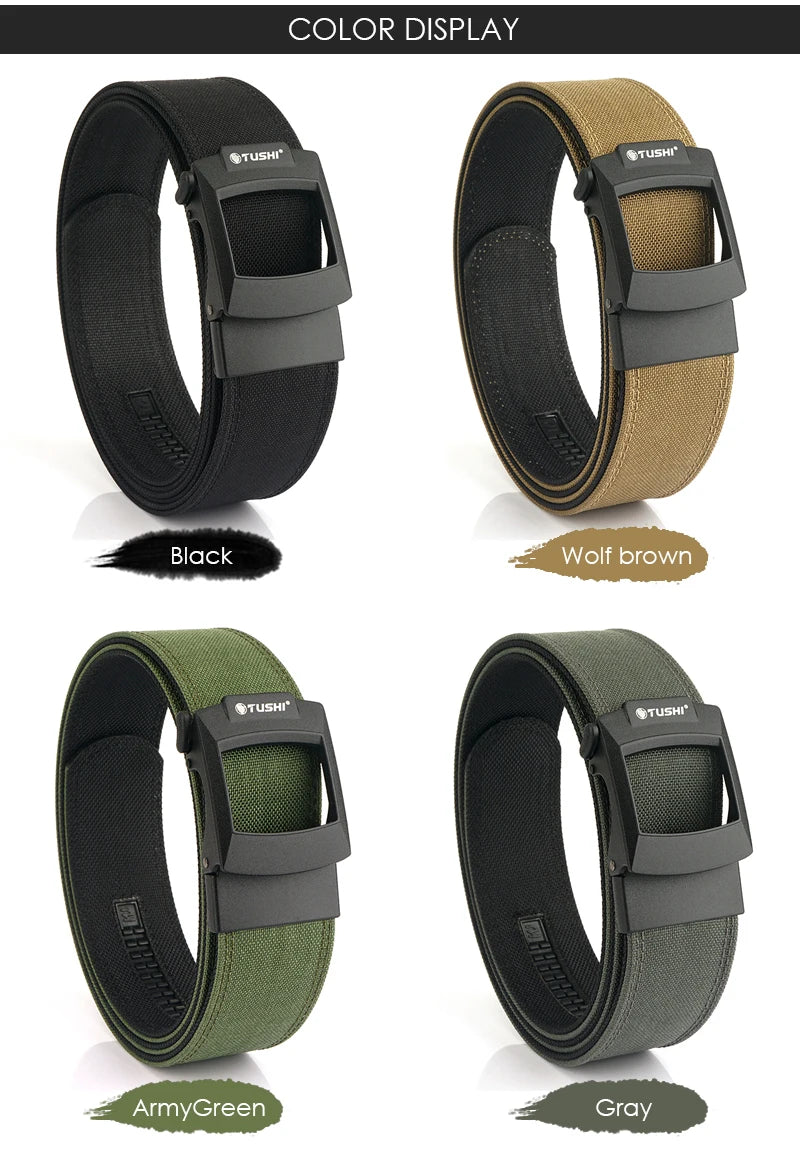 Herren-Taktischer Nylon-Gürtel Verstellbar mit Automatik-Schnalle 4,3 cm Breite Alltagsseinsatz