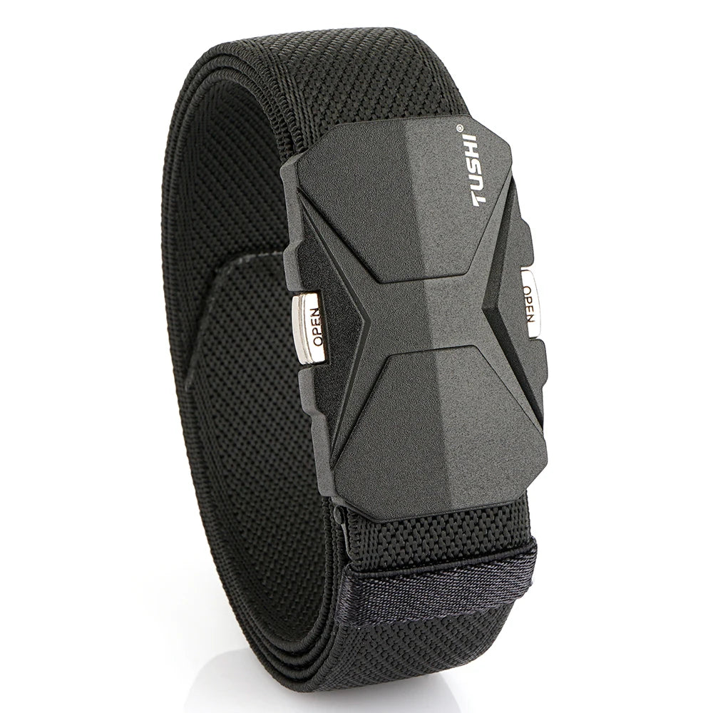 Herren-Gürtel Aus Nylonband Elastisch Mit Schnellverschluss Und Matte Metall-Schnalle Für Outdoor