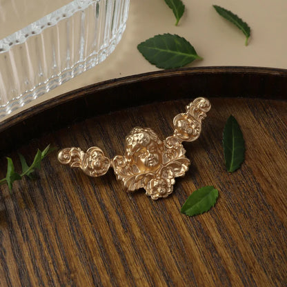 Brosche Fee Hase Perle Goldfarbig Barock Vintage Unisex Kleidung Pin