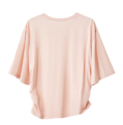 Damen T-Shirt im minimalistischen Stil aus leichtem elastischen Baumwollstoff