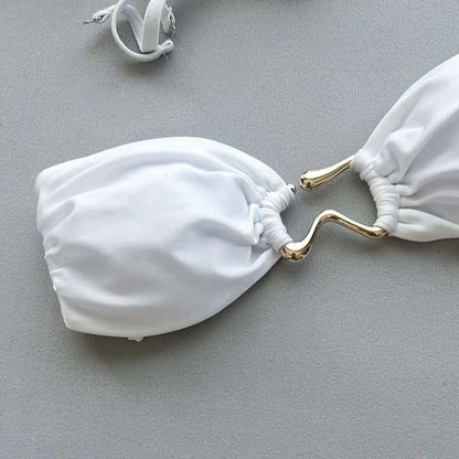 Gestreiftes, sexy Bikini-Set mit Push-up-Effekt – ideal für Strand und Pool