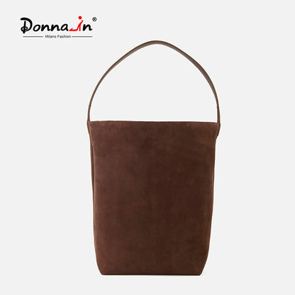 Damen Bucket-Tasche Aus Kaffee-Nubukleder | Schultertasche