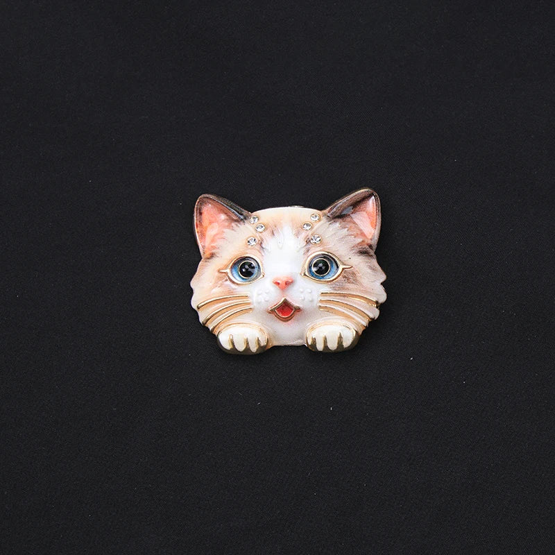 Brosche Tier Emaille Strass Katze Hummer Vogel Fuchs Anstecknadel Damen