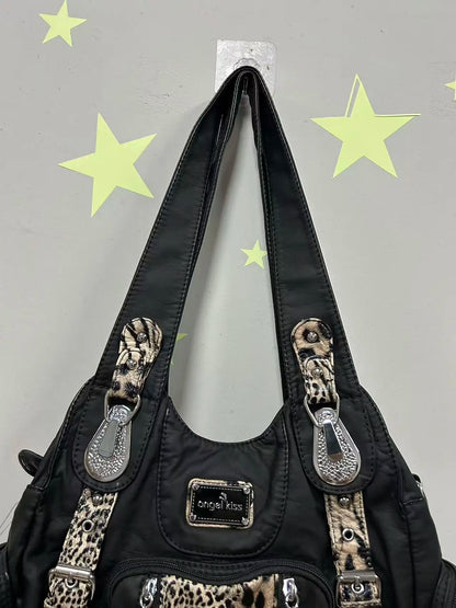 Damen-Schultertasche aus PU-Leder großes Fassungsvermögen ideal für Alltag und Reisen