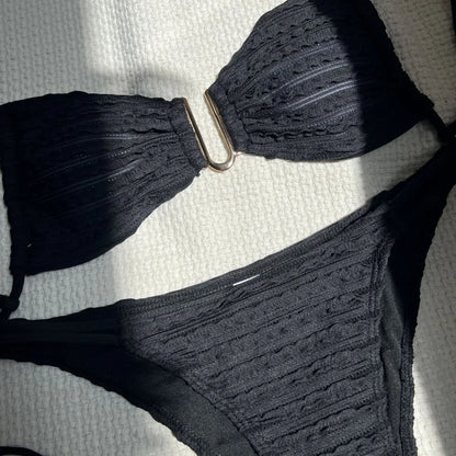 Gestreifter Bikini-Set für Damen – Sexy Bademode im brasilianischen Stil für Strand und Pool