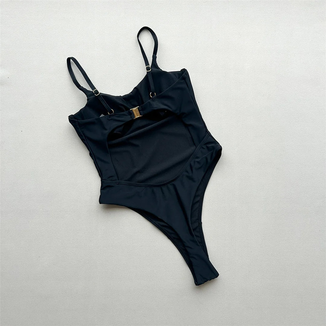 Damen-Badeanzug Cut-Out Bügel Micro-Tanga Weste gepolstert