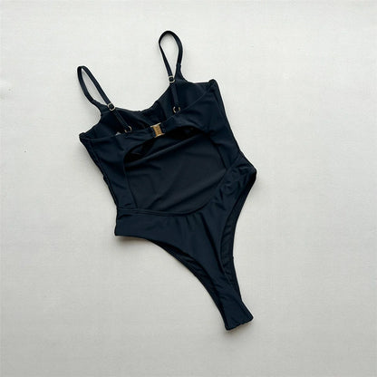 Damen-Badeanzug Cut-Out Bügel Micro-Tanga Weste gepolstert
