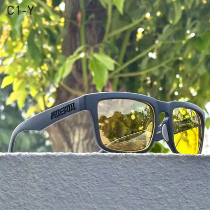 Sonnenbrille Fahren Nachtsicht polarisiert UV400 Reißverschlussetui Herren